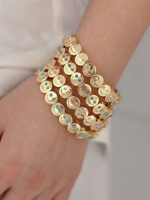 Smiley Face Rhinestone Bracelet