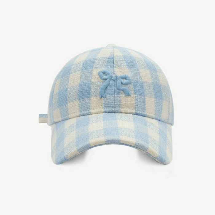 Blue bow embroidered cap