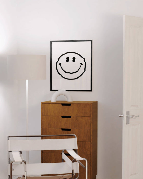 White Smiley Art Print