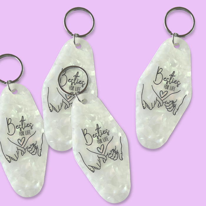Besties For Life Motel Keychain