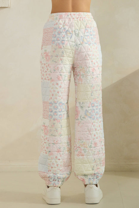 Shades Of Pink Quilted Pastel Joggers