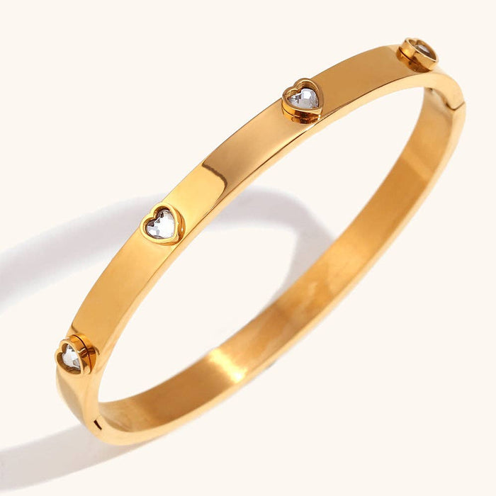 Heart Bangle - 18k Gold