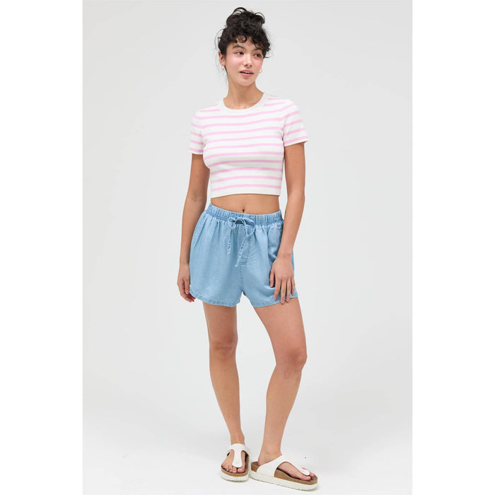 Knit Crew Neck Crop Top
