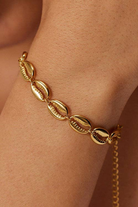 Cowrie Shell Bracelet - 18k gold