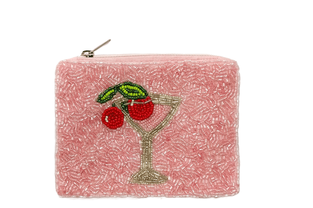 Cocktails Beaded Coin Purse