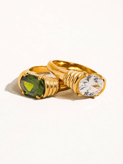 Verna Rhinestone Ring 18k Gold