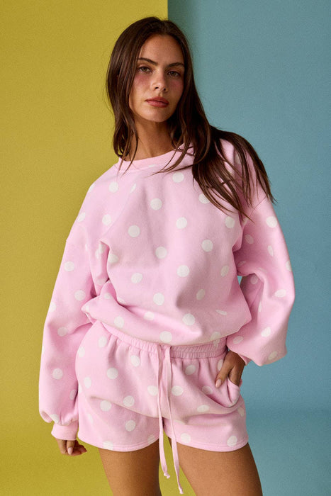 Polka Dot Crewneck Sweatshirt