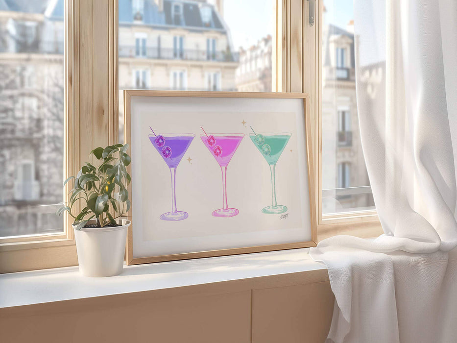 Disco Ball Martini Print
