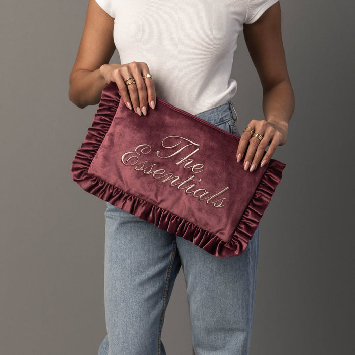 The Essentials Ruffle Travel Pouch