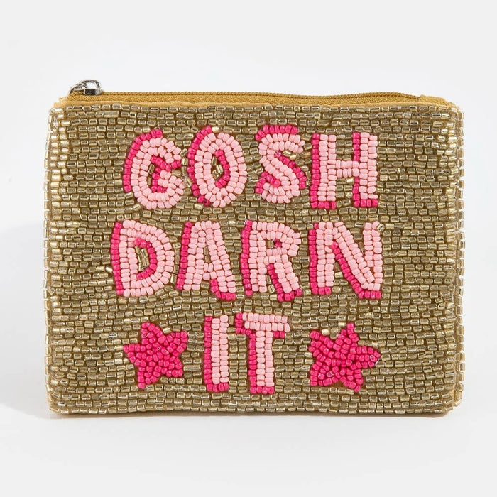 Gosh Darn It Beaded Coin Purse
