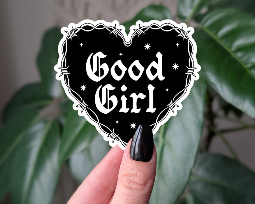 Good Girl Gothic Heart Sticker