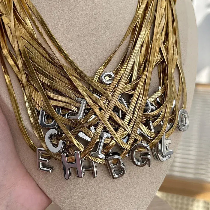Snake Chain Initial Necklace
