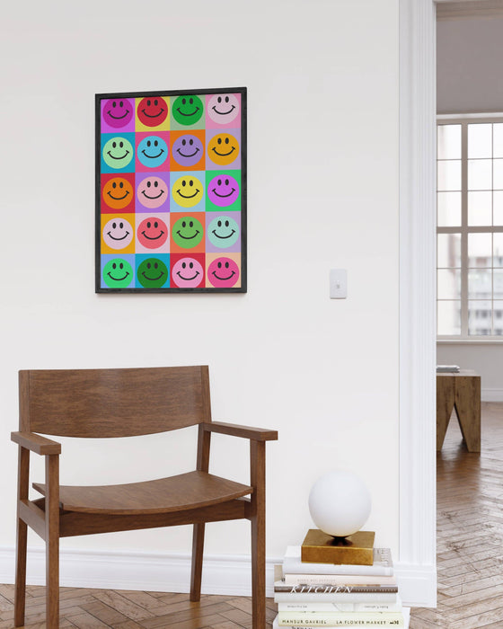 Multi Coloured Smileys Art Print