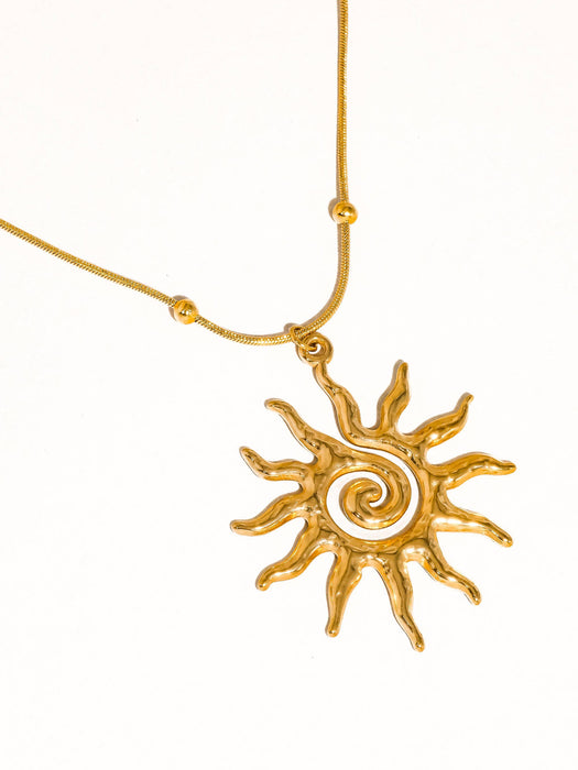 Boho Sun Necklace - 18k Gold