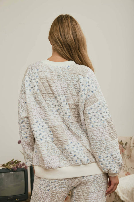 Patchwork Long Sleeve Crewneck