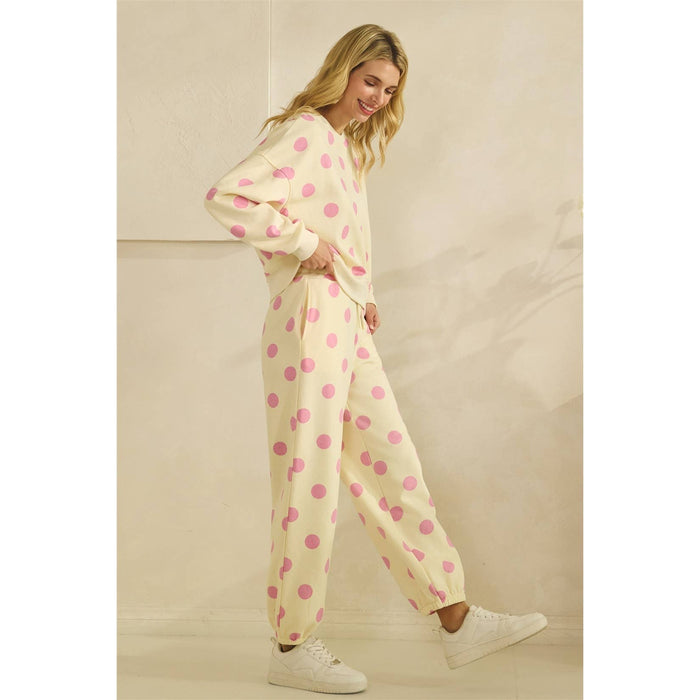 Pink Polka Dot Sweatpants