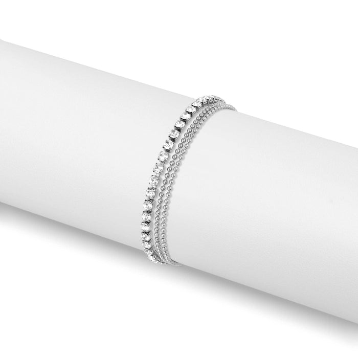 Layered 3 Row Chain Anklet - 18k Gold