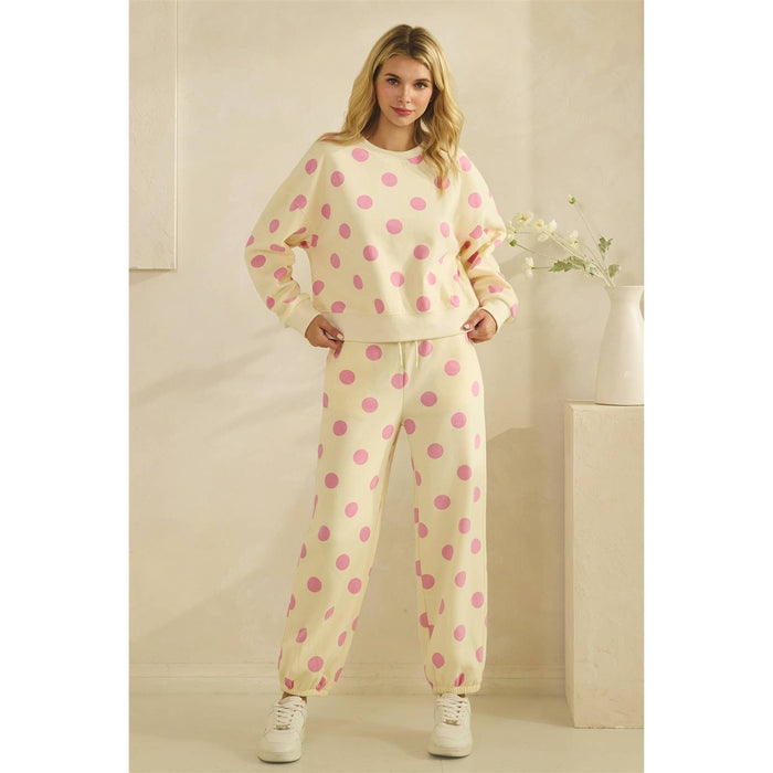 Pink Polka Dot Sweatpants