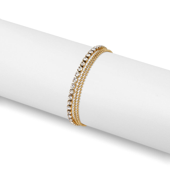 Layered 3 Row Chain Anklet - 18k Gold
