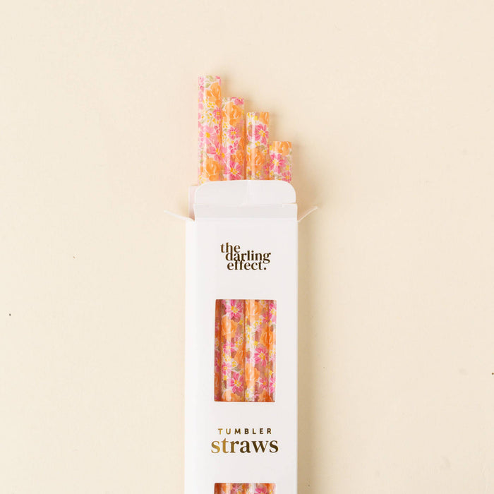 Tumbler Straw Set-Secret Garden Pink