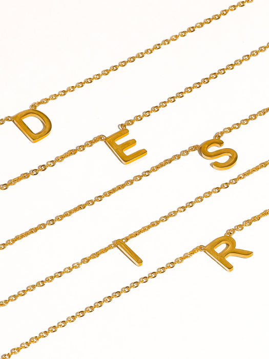 Classic Letter Necklace 18k Gold