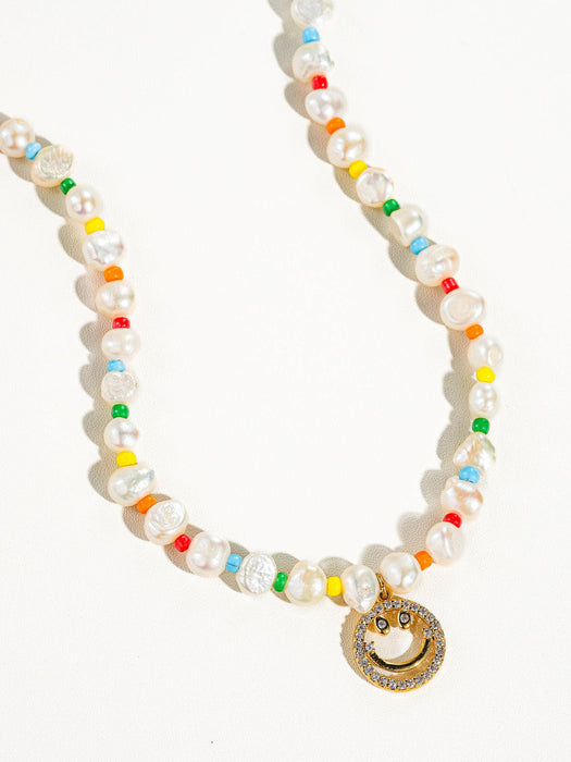 Willa Emoji Beaded Pearl Necklace - 18k Gold