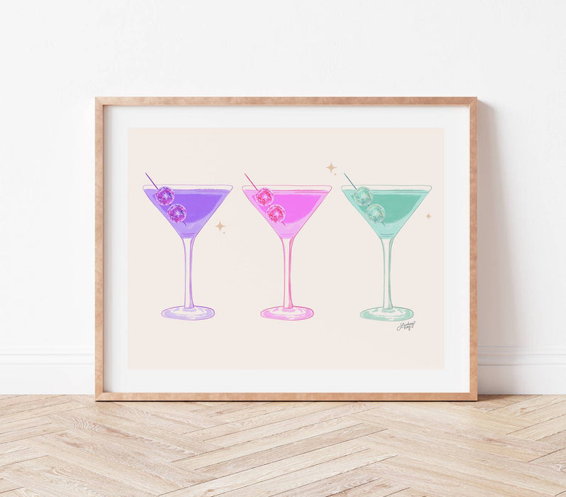 Disco Ball Martini Print