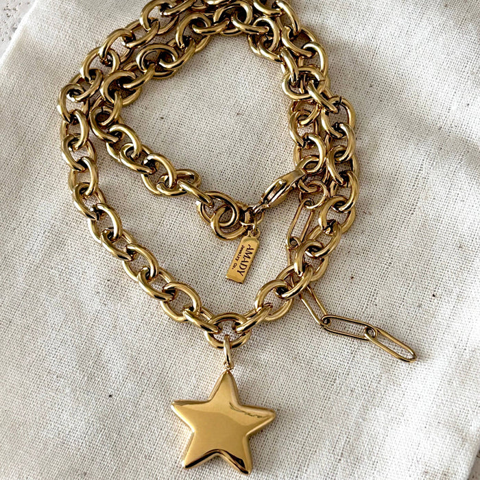 Star Necklace Bold Statement Necklace - 18k Gold