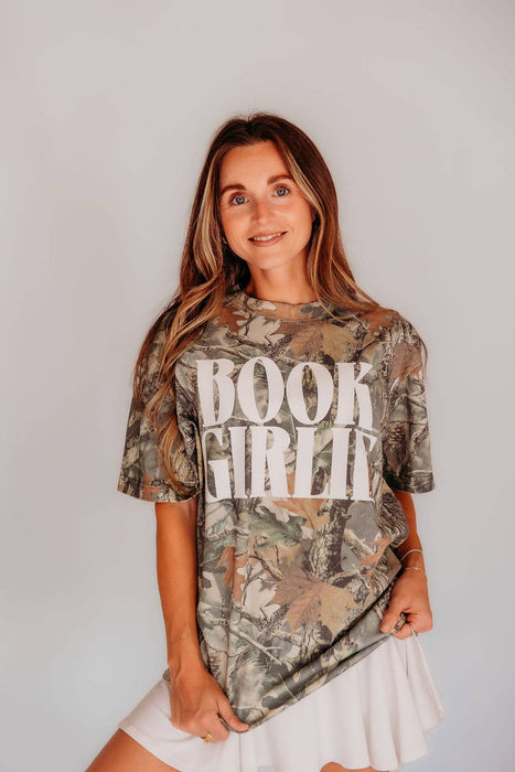 Book Girlie Vintage Camo Women's Graphic T-shirt