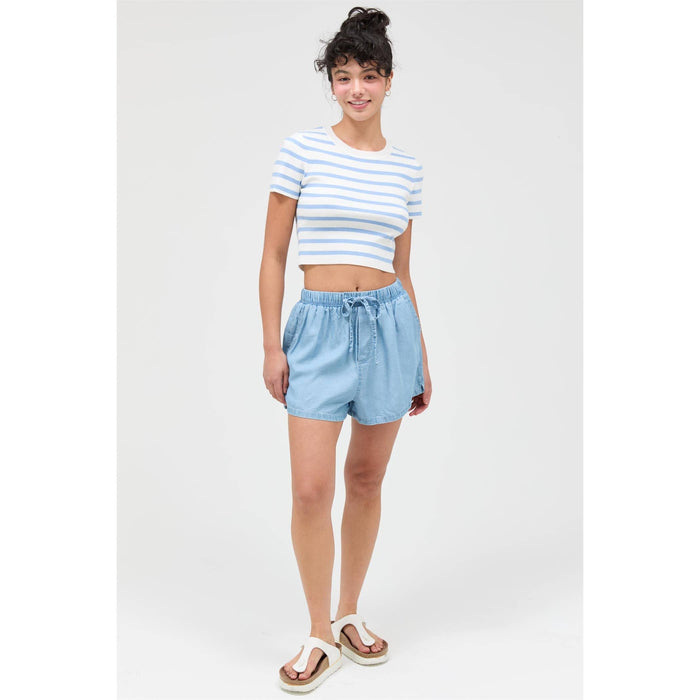 Knit Crew Neck Crop Top