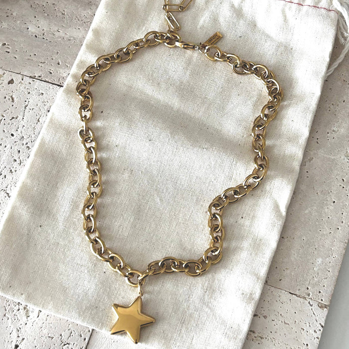 Star Necklace Bold Statement Necklace - 18k Gold