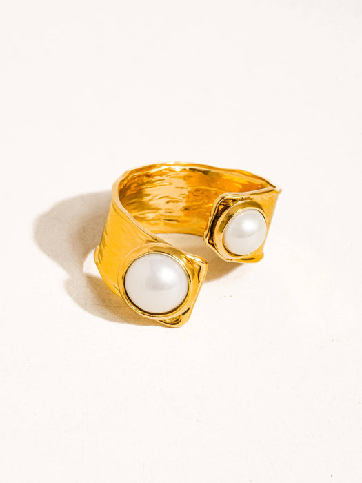 Pearl Abstract Ring - 18k Gold