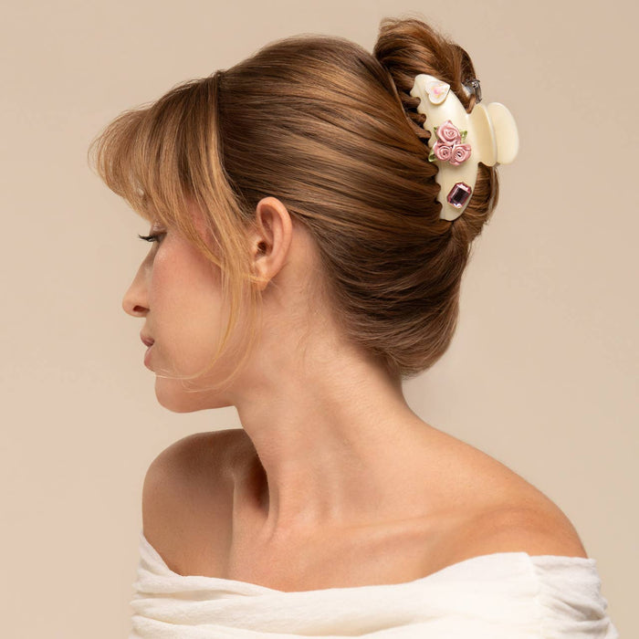 Kitsch Curved Claw Clip 7pc Set- Pearlized Cream