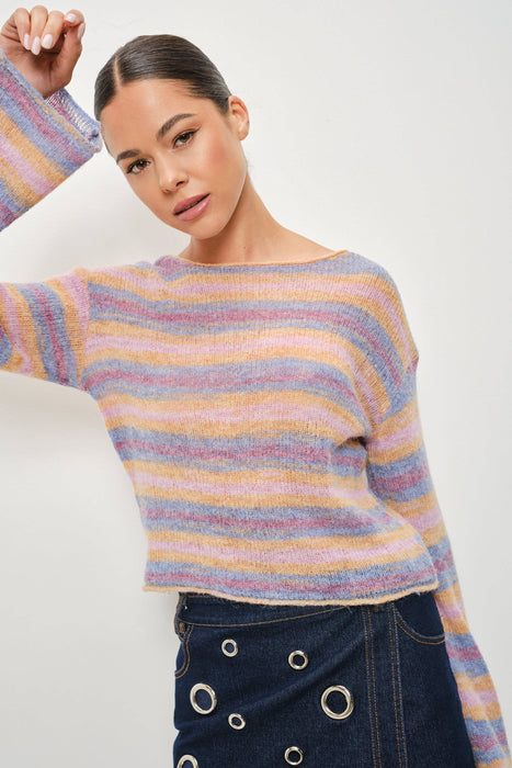 Space Dyed Striped Sweater