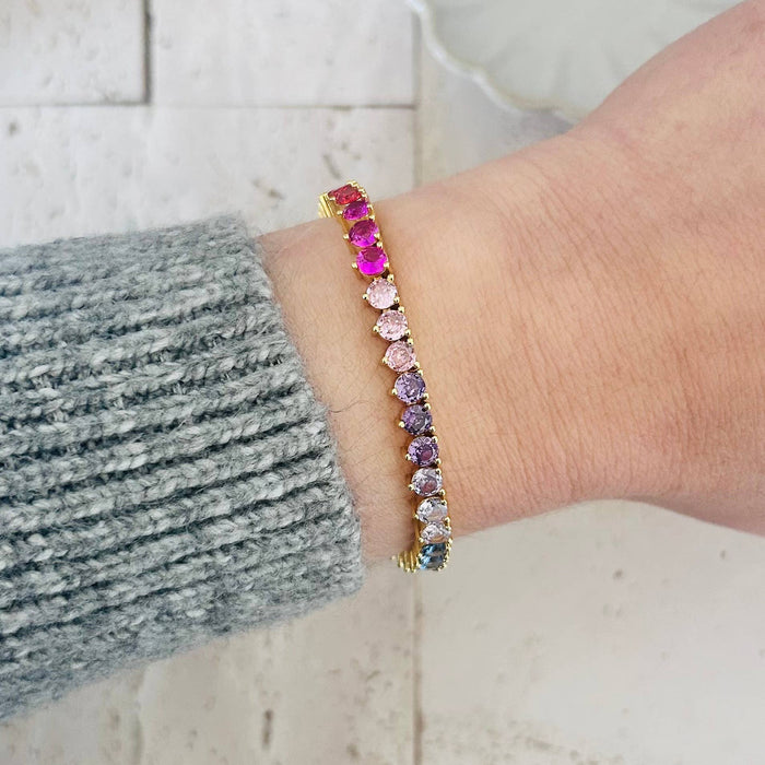 Colourful Rainbow Tennis Bracelet 