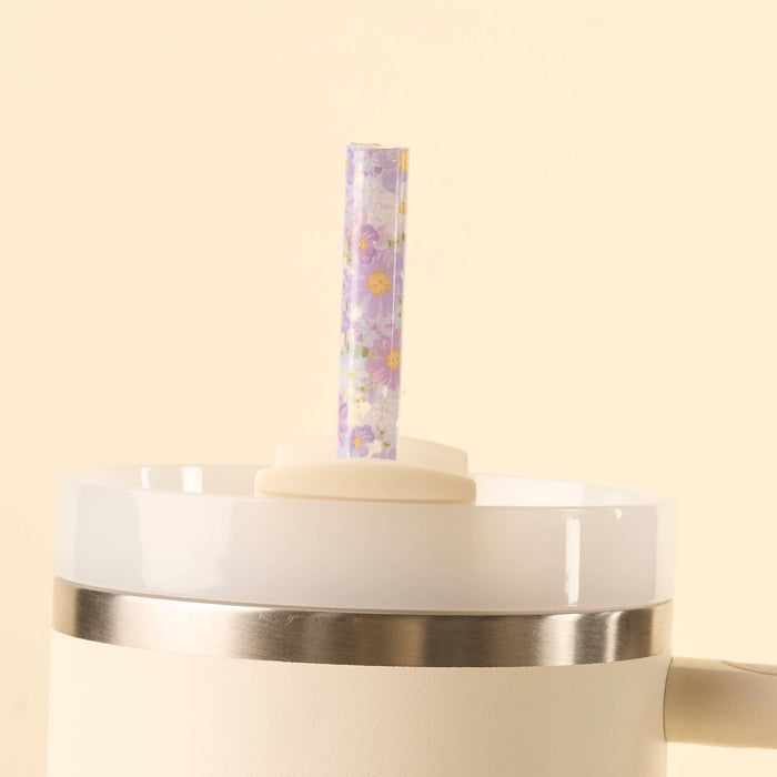 Tumbler Straw Set-Bouquet Beauty Purple