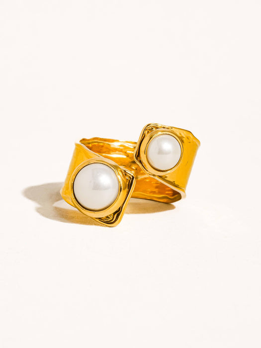 Pearl Abstract Ring - 18k Gold