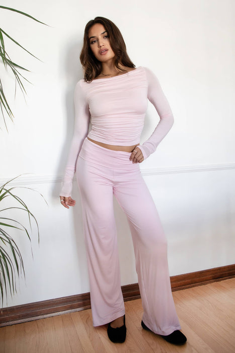 Fold Over Straight Leg Lounge Pants