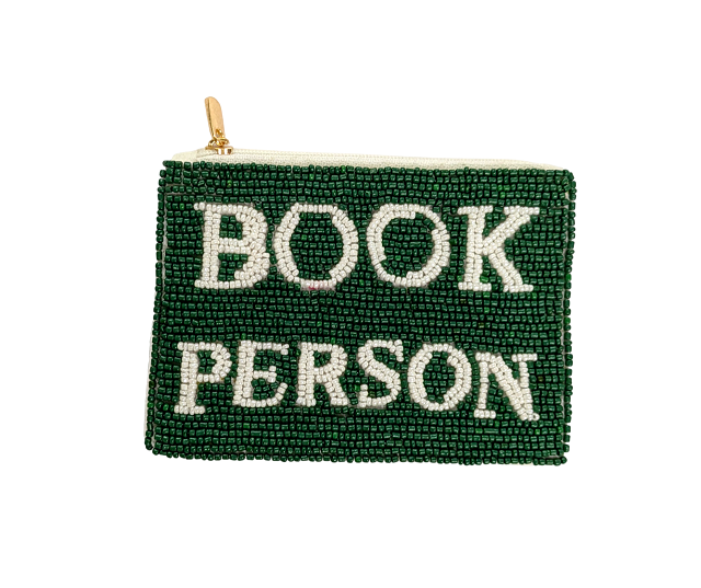 Book Person Beaded Coin Purse