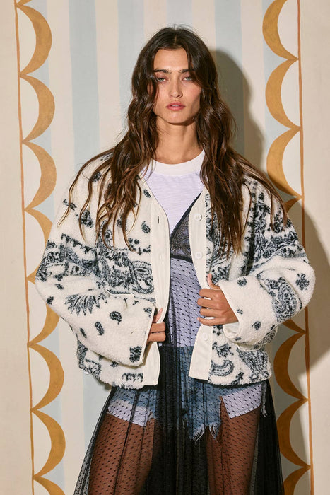 Paisley Print Teddy Jacket