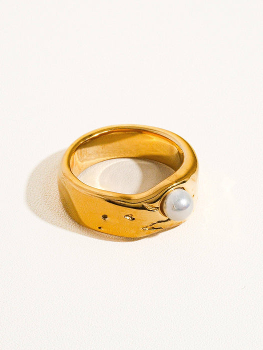 Pearl Band Ring - 18k Gold