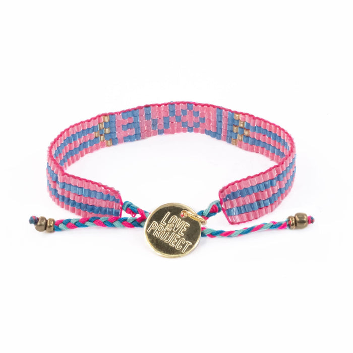 Seed Bead LOVE Bracelet - Pink