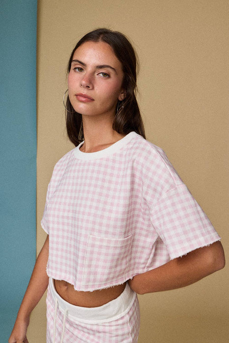 Gingham Cropped Tee