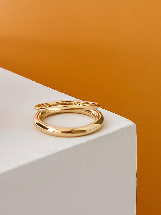 Harvey Classic Double Band Ring - 18k Gold