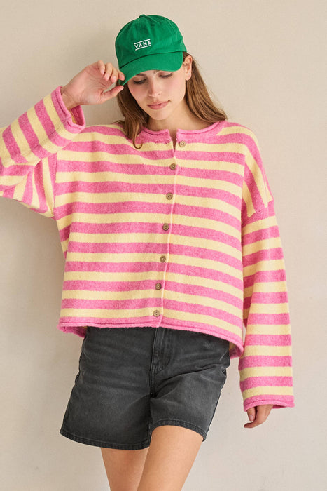 Candy Stripe Knit Cardigan