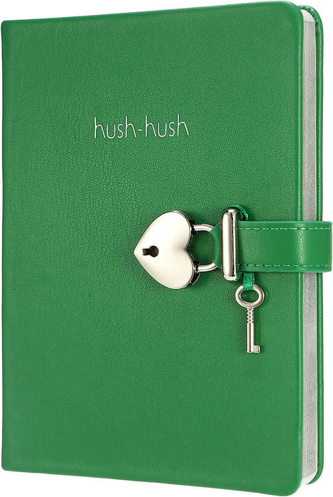 Green "Hush Hush" Lock & Key Diary