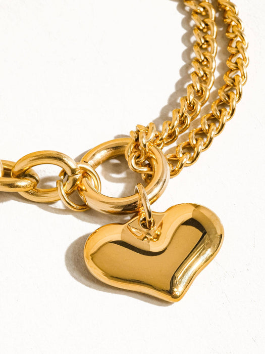 Heart Chain Bracelet 18k Gold