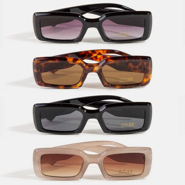 Thick Frame Rectangle Sunglasses Set
