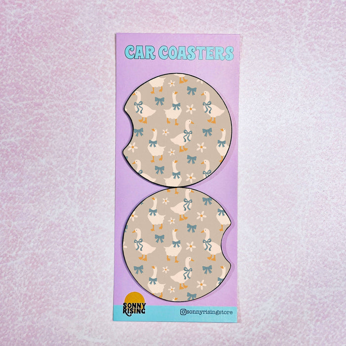 Car Coasters Set- Blue Ribbon Goose