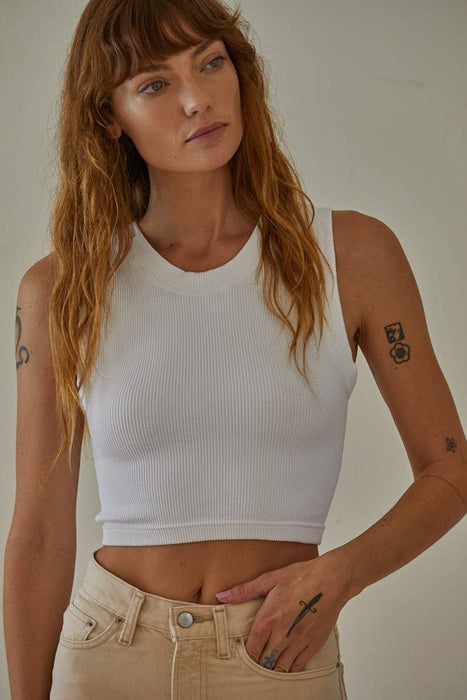 Seamless Ribbed Round Neck Top